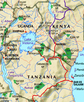 Kenya Tanzania Map