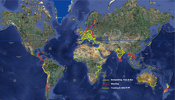 Map of our Travels